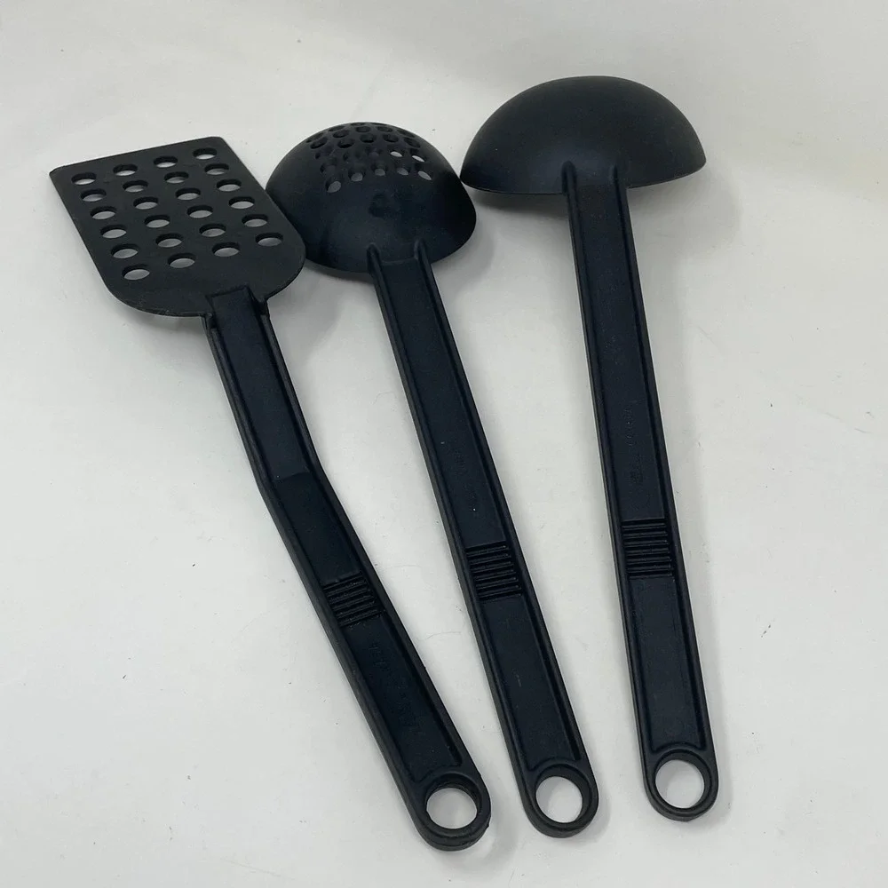 T-Fal 3 Piece Black Nylon Kitchen Utensil Set Spatula Slotted Spoon Ladle Canada